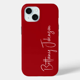 Monogrammed Red iPhone 15 Case