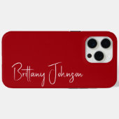 Monogrammed Red Case-Mate iPhone Case (Achterkant (horizontaal))