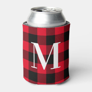 Monogrammed Red en Black Lumberjack Buffalo Play Blikjeskoeler