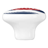 Monogrammed Red en Navy Anchor Keramische Knop (Zijkant)