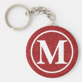 Monogrammed Red Glitz BB Sleutelhanger (Voorkant)