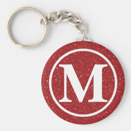 Monogrammed Red Glitz BB Sleutelhanger