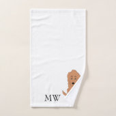 Monogrammed Red Goldendoodle Dog Design Bad Handdoek (Handdoek)