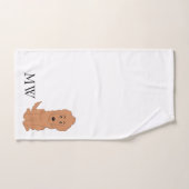 Monogrammed Red Goldendoodle Dog Design Bad Handdoek (Handdoek)