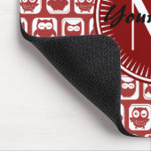 Monogrammed Red Owls, Persoonlijke Naam Muismat (Hoek)
