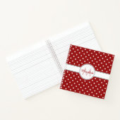 Monogrammed Red Polka Dots Pattern Notitieboek (Binnen)