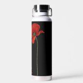 Monogrammed Red Poppy on Black Waterfles (Achterkant)