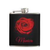 Monogrammed Red Rose Heupfles (Voorkant)