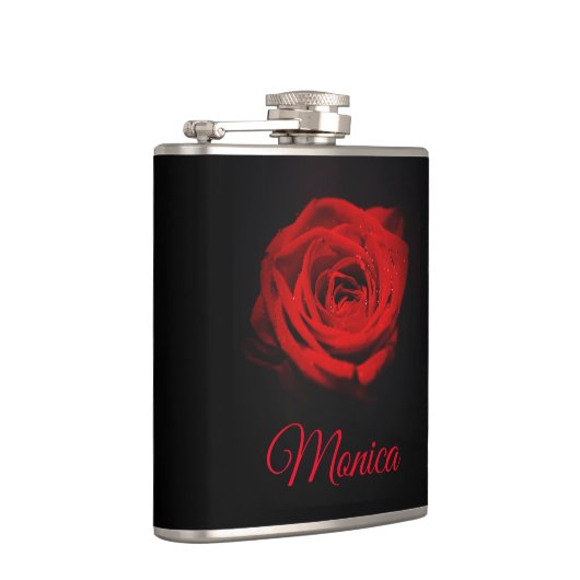 Monogrammed Red Rose Heupfles (Rechts)