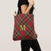 Monogrammed Red Tartan Tote Bag (Dichtbij)