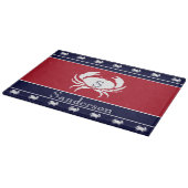 Monogrammed Red White Black Crab Kitchen Rug Snijplank (Hoek)