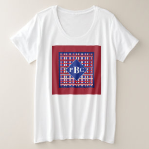 Monogrammed Red White Blue Pset Patriot Grote Maat T-shirt