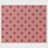 Monogrammed Red White Buffalo Check Pattern Cadeaupapier (Vlak)