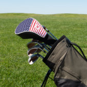 Monogrammed Red White en Blue American Flag Golfheadcover (Insitu)