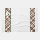 Monogrammed Red, White & Green Holiday Pset Theedoek (Horizontaal)