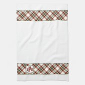 Monogrammed Red, White & Green Holiday Pset Theedoek (Verticaal)