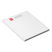 Monogrammed Red White Professional Plain Notitieblok (Schuin)