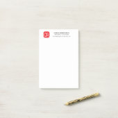 Monogrammed Red White Professional Plain Post-it® Notes (Op bureau)