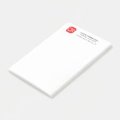 Monogrammed Red White Professional Plain Post-it® Notes (Schuin)