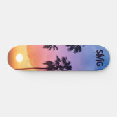 Monogrammed regenboog Zonnepalm Aangepaste boom Persoonlijk Skateboard (Horizontaal)