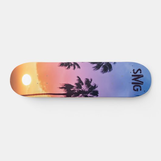 Monogrammed regenboog Zonnepalm Aangepaste boom Persoonlijk Skateboard (Horizontaal)