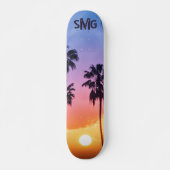 Monogrammed regenboog Zonnepalm Aangepaste boom Persoonlijk Skateboard (Voorkant)