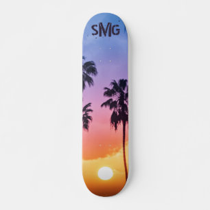 Monogrammed regenboog Zonnepalm Aangepaste boom Persoonlijk Skateboard