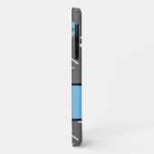 Monogrammed Retro Blue Floral Theme Case-Mate iPhone Case (Achterkant/links)