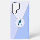 Monogrammed Retro Grijs en Blauw Kleurenblok Samsung Galaxy Hoesje (Achterkant)