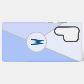 Monogrammed Retro Grijs en Blauw Kleurenblok Samsung Galaxy Hoesje (Achterkant horizontaal)