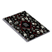 Monogrammed Retro Heavy Metal Notitieboek (Rechterzijde)