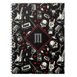 Monogrammed Retro Heavy Metal Notitieboek