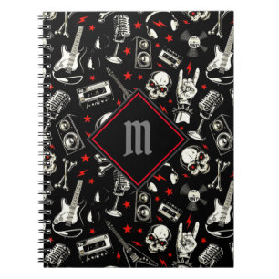Monogrammed Retro Heavy Metal Notitieboek