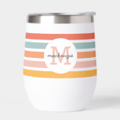 Monogrammed Retro Kleurrijke Strepen Gepersonalise (Links)