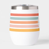 Monogrammed Retro Kleurrijke Strepen Gepersonalise (Voorkant)
