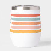 Monogrammed Retro Kleurrijke Strepen Gepersonalise (Achterkant)