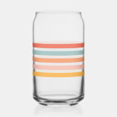 Monogrammed Retro Kleurrijke Strepen Gepersonalise Blikvorm Glas (Achterkant)