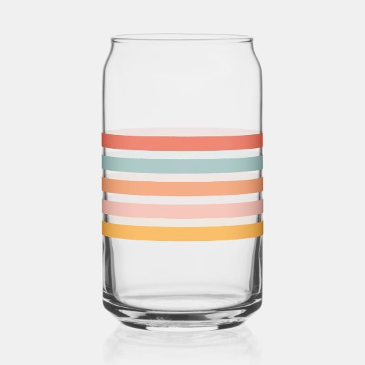 Monogrammed Retro Kleurrijke Strepen Gepersonalise Blikvorm Glas (Achterkant)