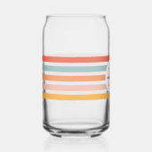 Monogrammed Retro Kleurrijke Strepen Gepersonalise Blikvorm Glas (Rechts)