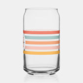 Monogrammed Retro Kleurrijke Strepen Gepersonalise Blikvorm Glas (Links)