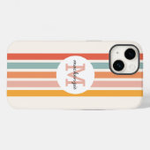 Monogrammed Retro Kleurrijke Strepen Gepersonalise Case-Mate iPhone Case (Achterkant (horizontaal))