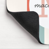 Monogrammed Retro Kleurrijke Strepen Gepersonalise Muismat (Hoek)