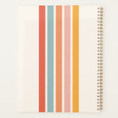 Monogrammed Retro Kleurrijke Strepen Gepersonalise Planner (Achterkant)