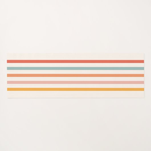 Monogrammed Retro Kleurrijke Strepen Gepersonalise Yogamat (Achterkant (horizontaal))