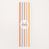 Monogrammed Retro Kleurrijke Strepen Gepersonalise Yogamat (Voorkant)