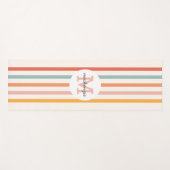 Monogrammed Retro Kleurrijke Strepen Gepersonalise Yogamat (Voorkant (horizontaal))
