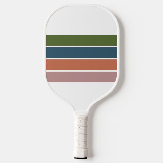 Monogrammed Retro Stripes Pickleball Paddle (Achterkant)