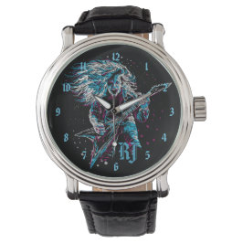 Monogrammed Rock on Heavy Metal Horloge