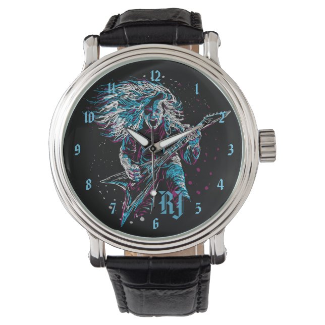 Monogrammed Rock on Heavy Metal Horloge (Voorkant)