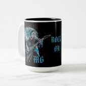 Monogrammed Rock on Heavy Metal Tweekleurige Koffiemok (Voorkant links)